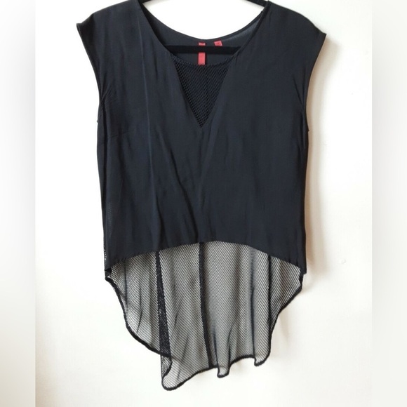 Dolls Kill Black High-Low Fishnet Top - Picture 2 of 13